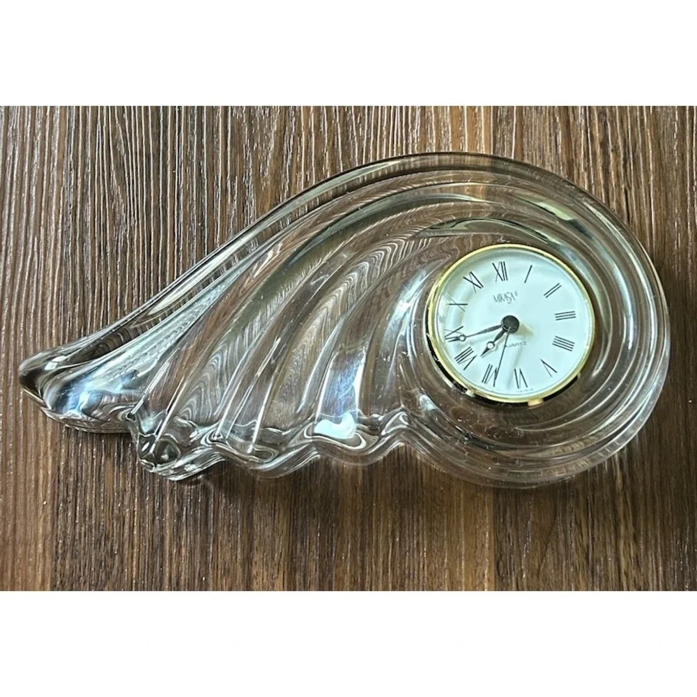 Mikasa Crystal Wave Quartz Mantle Desk Clock Germany‎